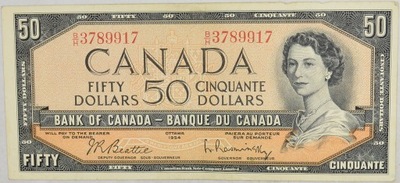 22.fu.Canada, 50 Dolarów 1961 -1972 rzadki, St.3+