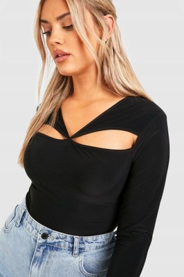 BOOHOO PLUS GŁADKIE BODY Z WYCIĘCIAMI 6XL