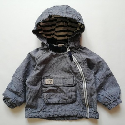 H&M kurtka jeansowa anorak zapinana po boku**80cm