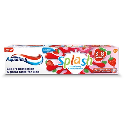Aquafresh Splash, pasta do zębów dla dzieci w wieku 3-8 lat, 50 ml