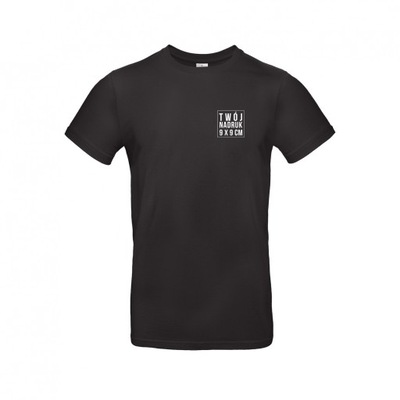 czarna koszulka T-Shirt z nadrukiem logo napis