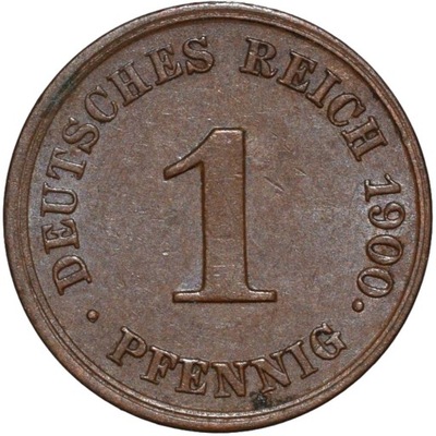 1 Pfennig 1900 J Ładna