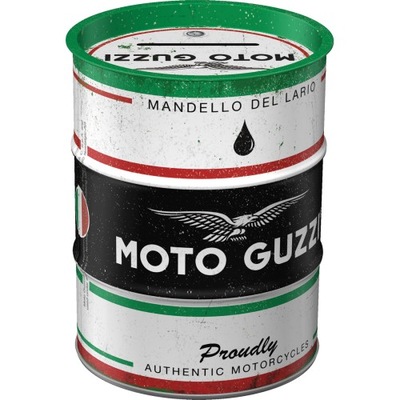 Moto Guzzi Skarbonka Metalowa Beczka Puszka Retro