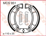 TRW LUCAS BRAKE SHOES BRAKE YAMAHA DT 50, DT 100, MX 100 (110X25MM) (Y504)  