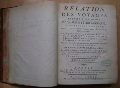 RELATION DES VOYAGES ENTREPRIS PAR ORDRE DE SA MAJESTE... Paris 1774 rok