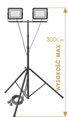 2x Lampa halogen 20W na wysokim statywie 3 metry