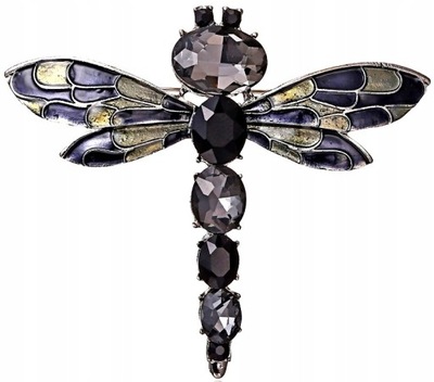Broszka damska ważka kryształki pin boho owad