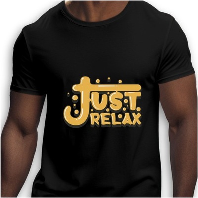 Koszulka męska z nadrukiem "JUST RELAX" 5XL