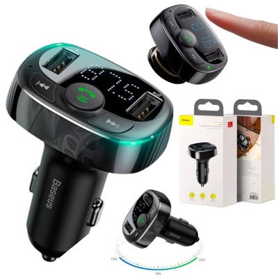 BASEUS TRANSMISOR FM BLUETOOTH 2 PIEZAS USB + MICRO SD + DISPOSITIVO DE CARGA DE AUTOMÓVIL  