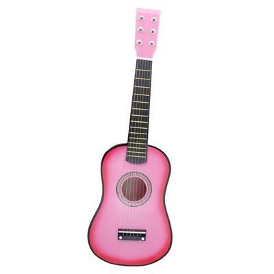 23-calowa drewniana gitara akustyczna z metalowymi strunami Instrument muzyczny różowy