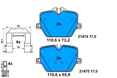 ATE TRINKELĖS STABDŽIŲ GAL. BMW 2 G42 G87 3 G20 G80 G28 3 G21 3 G21 G81 