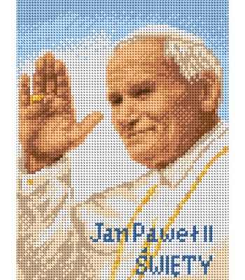 Kanwa z nadrukiem do haftowania Papież Jan Paweł II Święty (5033) 18x24 cm