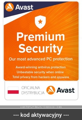 Avast Premium Security 10 PC / 3 lata