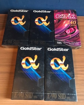 5 KASET VHS w ORYGINALNEJ FOLII