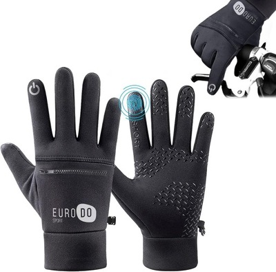 EURODO Ciepłe rękawice sportowe zimowe r.M czarne