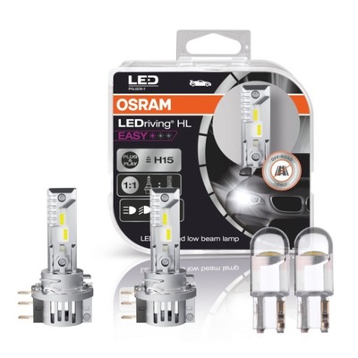 LUCES DE AUTOMÓVIL DIODO LUMINOSO LED H15 OSRAM 6500K + W5W  