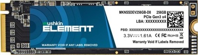 SSD Mushkin Element M.2 256GB PCIe Gen3x4 NVME
