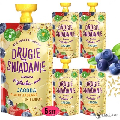 Dawtona DRUGIE ŚNIADANIE bc JAGLANKA MUS Jagoda Jabłko Banan Płatki 100G x5