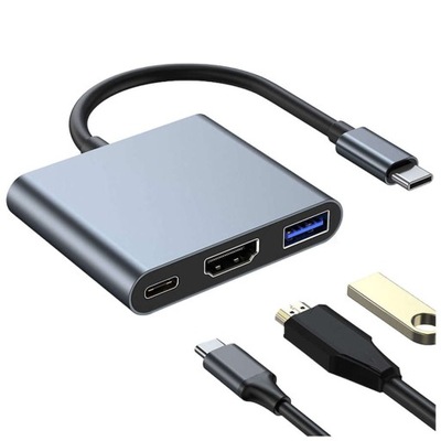 ADAPTER PRZEJŚCIÓWKA HUB 3w1 USB-C na HDMI USB 3.0