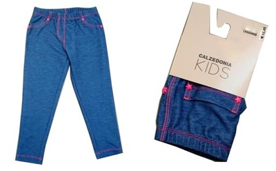 CALZEDONIA LEGGINSY JEANS WISKOZA wygodne 9-10 lat