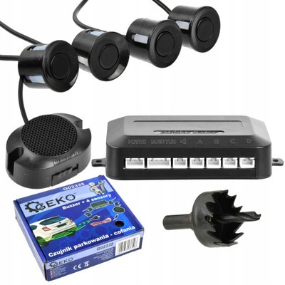 GEKO DE ULTRASONIDO SENSOR PARKOWANIA-COFANIA BUZZER PARCTRONIC 4 SENSORY  