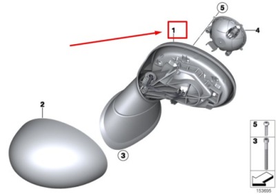 Mini countryman r60 передня частина left wing mirror 9805013 51169805013 фото №1