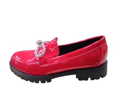 BUTY DAMSKIE MOKASYNY CZERWONE WSUWANE 38 1VWB