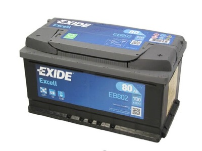 EXIDE EXCELL 80Ah 700A EB802 