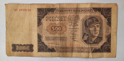 Banknot 500 zł 1948 r.