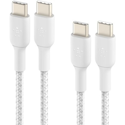 Kabel USB-C / USB-C, Belkin Boost 2-Pack, 1m, solidny mocny oplot, 2 sztuki