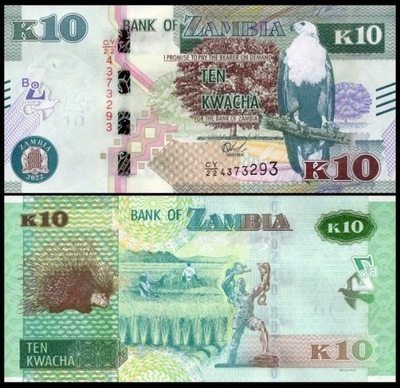 Zambia 10 Kwacha 2022 P-58d UNC