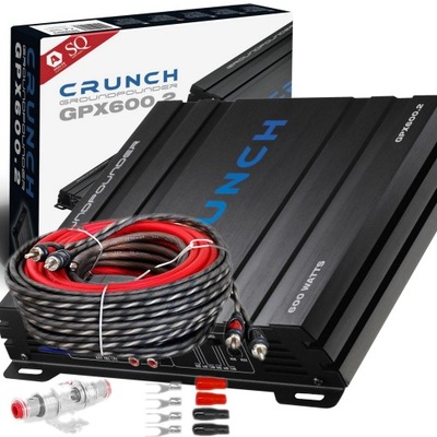 POTENTE REFORZADOR CRUNCH GPX600.2 300W RMS + CABLES  