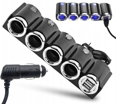 ROZGALEZIACZ SOCKETS CIGARETTE LIGHTER AUTO DISTRIBUTOR 4 PCS. 120W 12/24V USB  