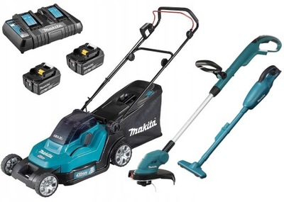 MAKITA DLM432PT2 AKU. КОСАРКА 2X18V 43 CM 2X5,0AH + DUR181Z + DCL180Z