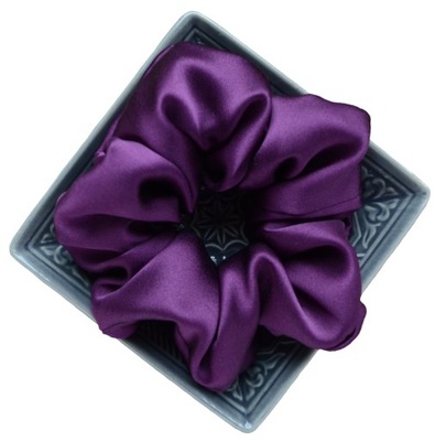 Gumka scrunchie frotka jedwabna PLUM