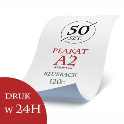 Plakat A2 - 50 sztuk - papier BB 120g druk w 24h