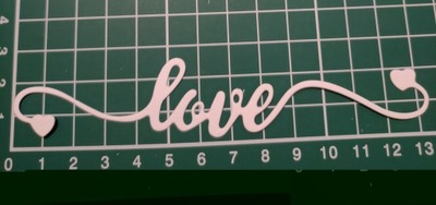 Scrapki papierowe, napis LOVE - 2 sztuki