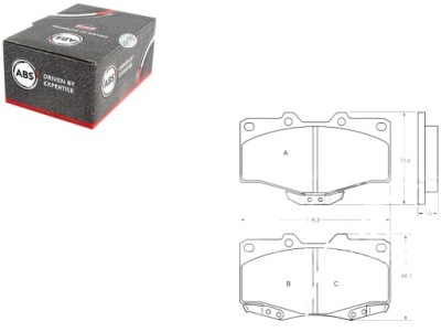 Гальмівні колодки гальмівні toyota hilux 88-05 a.b.s. фото №1