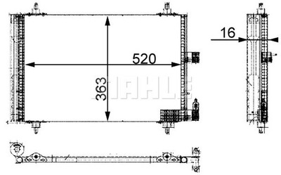 RADUADOR DE ACONDICIONADOR - CONDENSADOR BEHR AC 350 MAHLE AC 350 000S  