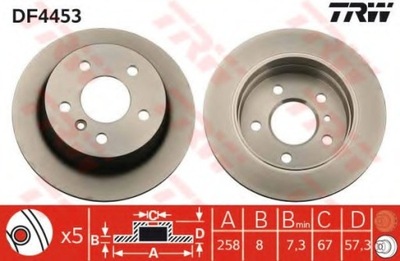 DISCO DE FRENADO PARTE TRASERA MERCEDES CLASE A 04-, B-KLASA 05-  