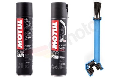 JUEGO DO KONSERWACJI CADENA MOTUL C1 C2 + 400ML ESCOBILLA DO CADENA  