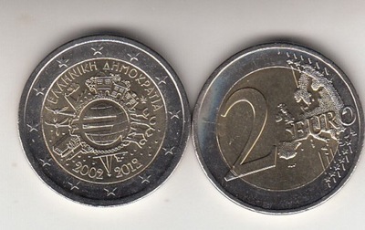 Grecja 2012 - 2 euro okolicz. 10 lat euro