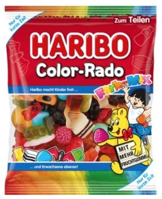 Haribo Color Rado Farb Mix Żelki Owocowe Mix Lukrecja 175g DE