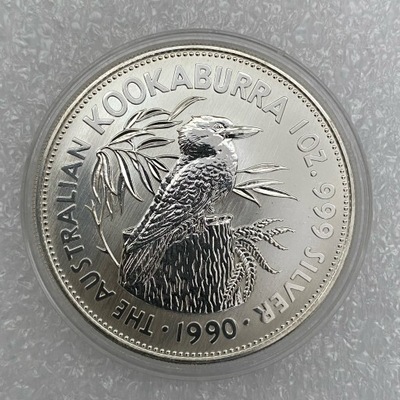 1990 Australia 5$ KOOKABURRA 1 oz. Srebro Ag .999