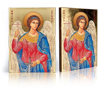 Ikona religijna Anioł Stróż - B - 12 cm x 16 cm