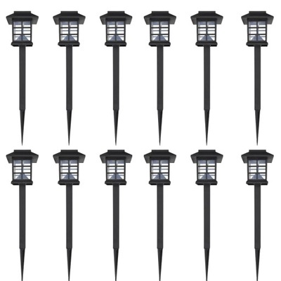 Ogrodowe lampy solarne LED, 12 szt., ze szpikulcem