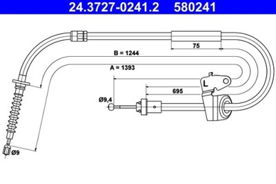 ТРОС ГАЛЬМА РУЧНОГО МІНІ ЗАД COOPER 06-15 LE 24.3727-0241.2