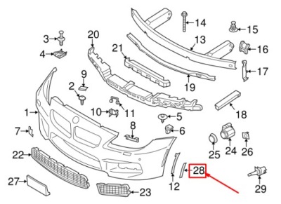 New bmw m6 купе f13 передня частина правий m сторона маркер light 63147843566 7843566 фото №1