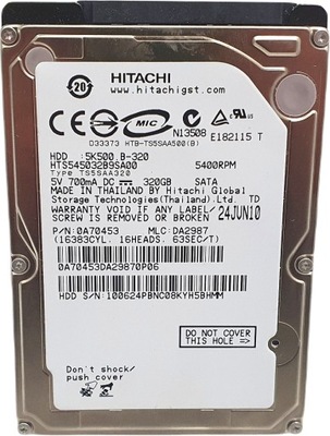 Dysk twardy Hitachi 320GB SATA II 2,5" 5400rpm