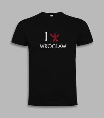 Koszulka T-shirt I LOVE WROCŁAW KRASNAL Czarny XXL